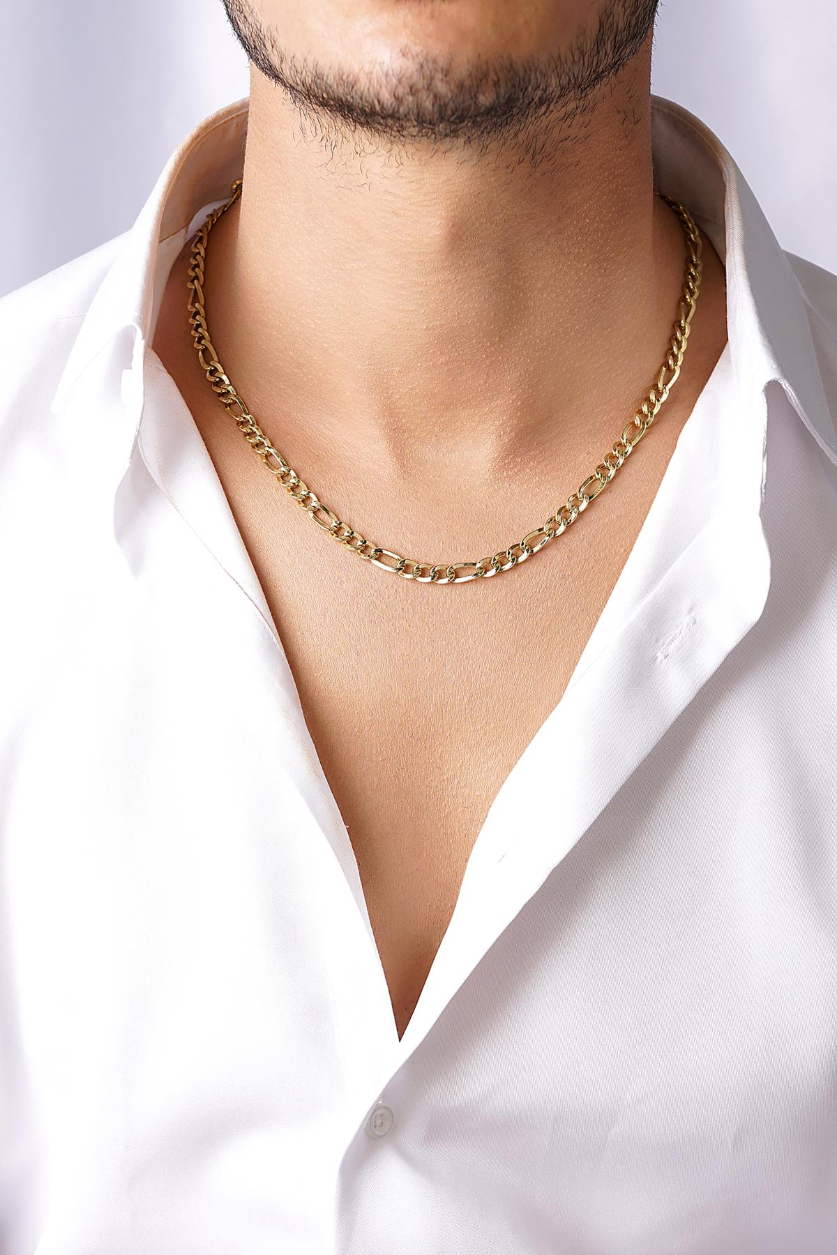 14ct Gold Figaro Chain   0.190 inch